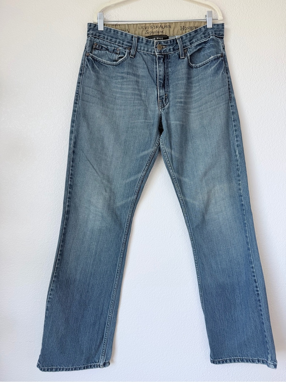 Levi Strauss Signature Low Bootcut Jeans Men 34x34 Light Wash Y2K 100% Cotton